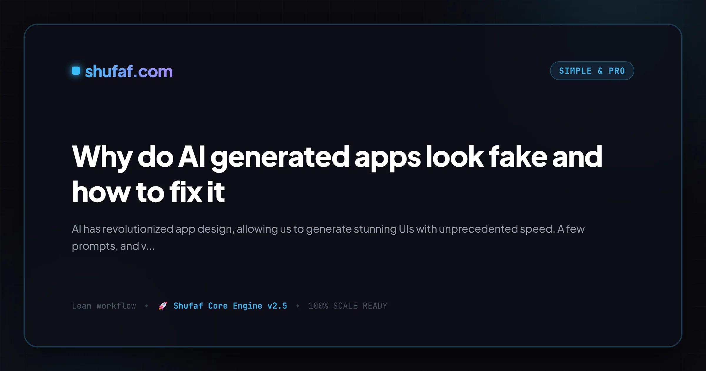 Why do AI generated apps look fake and how to fix it