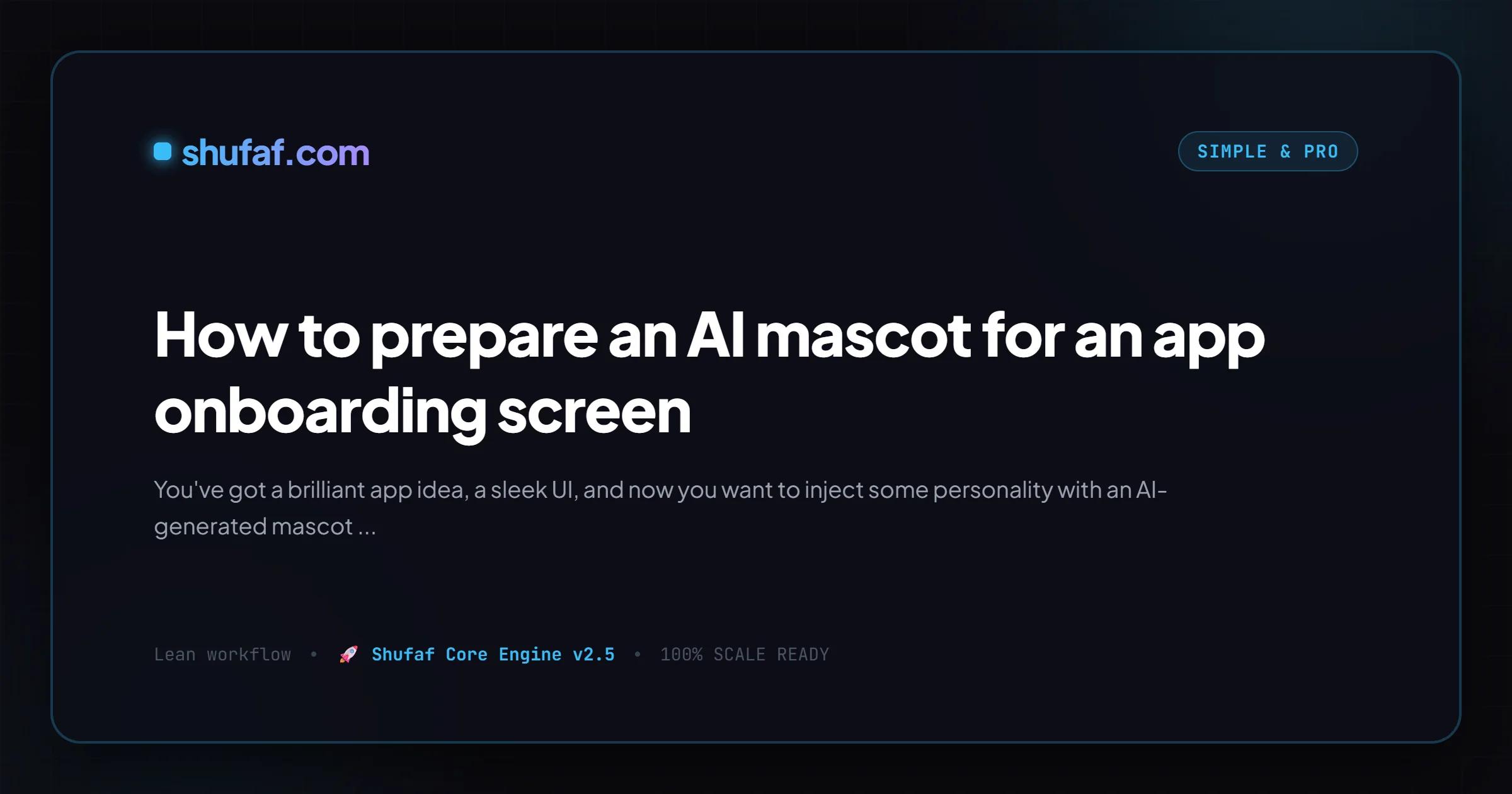 How to prepare an AI mascot for an app onboarding screen