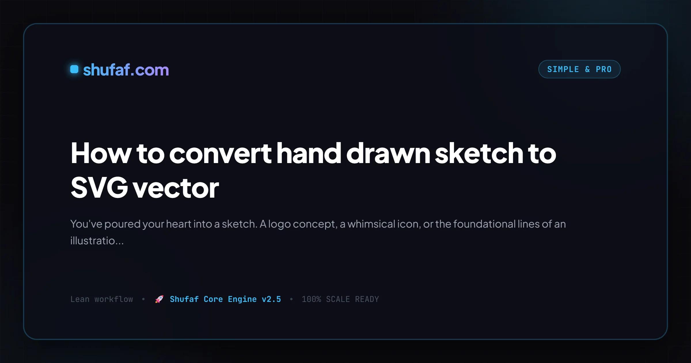 How to convert hand drawn sketch to SVG vector