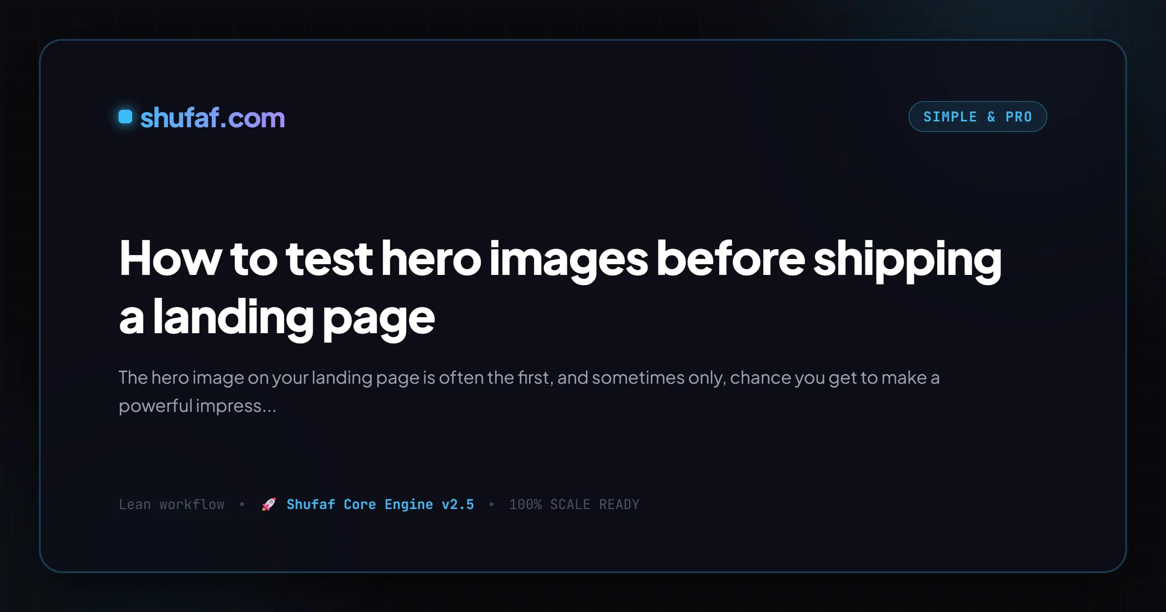 How to test hero images before shipping a landing page