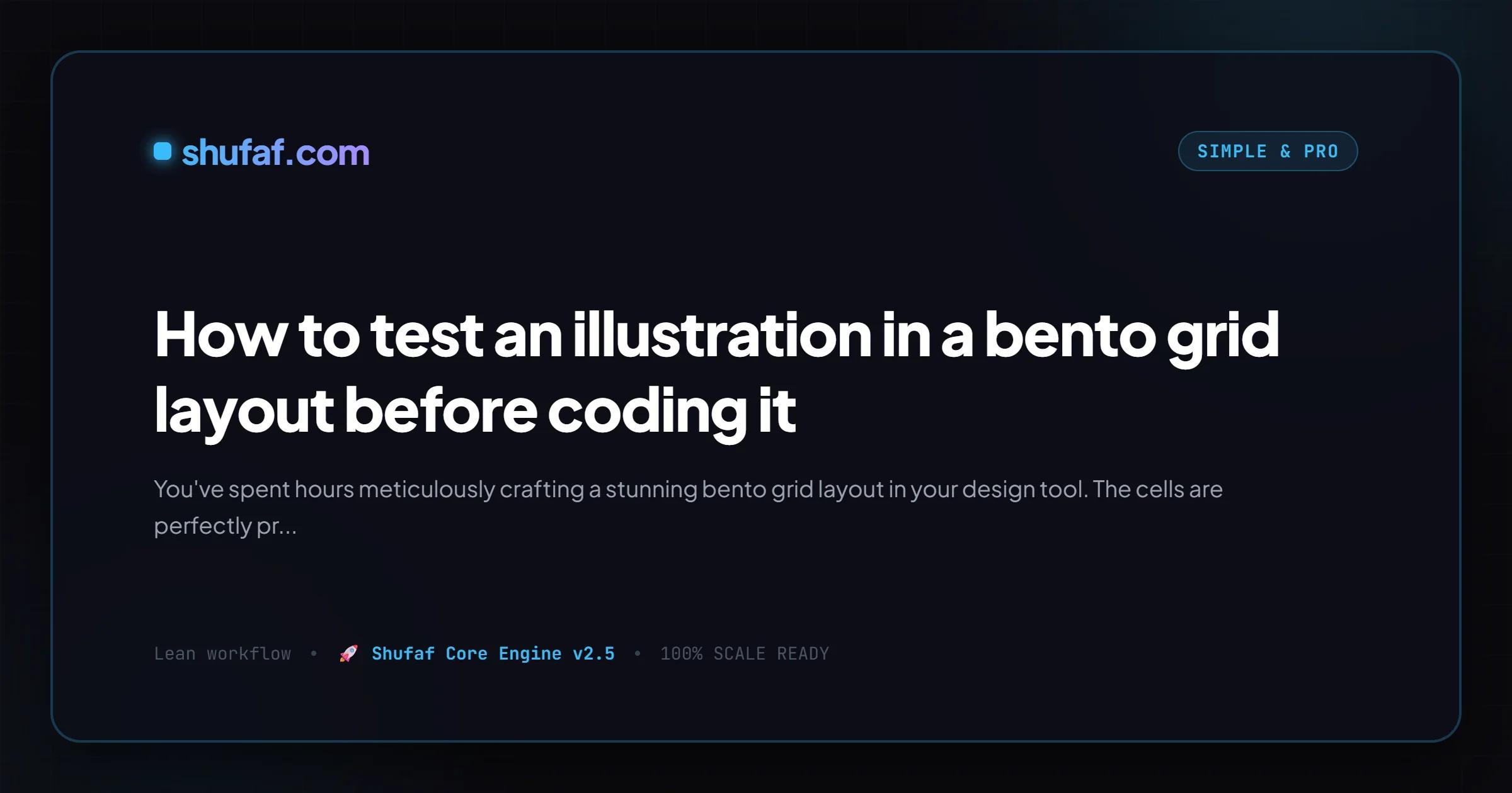 How to test an illustration in a bento grid layout before coding it