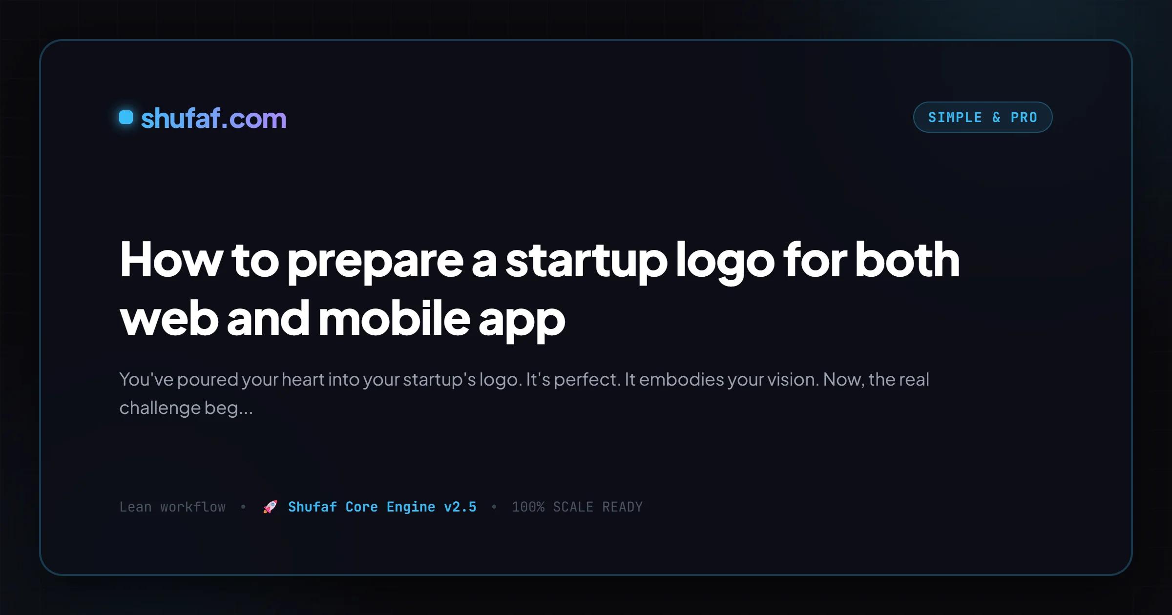 How to prepare a startup logo for both web and mobile app