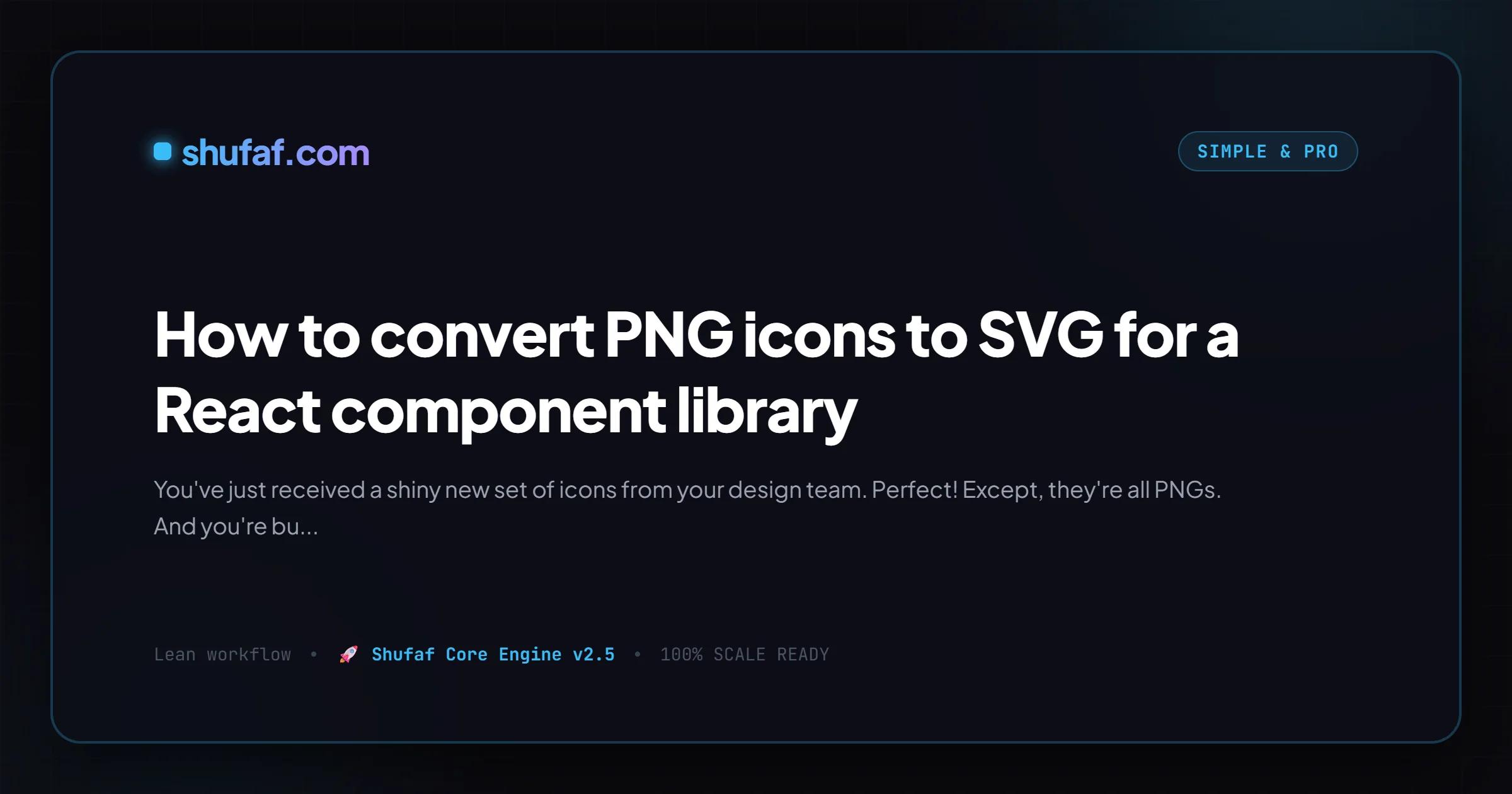 How to convert PNG icons to SVG for a React component library