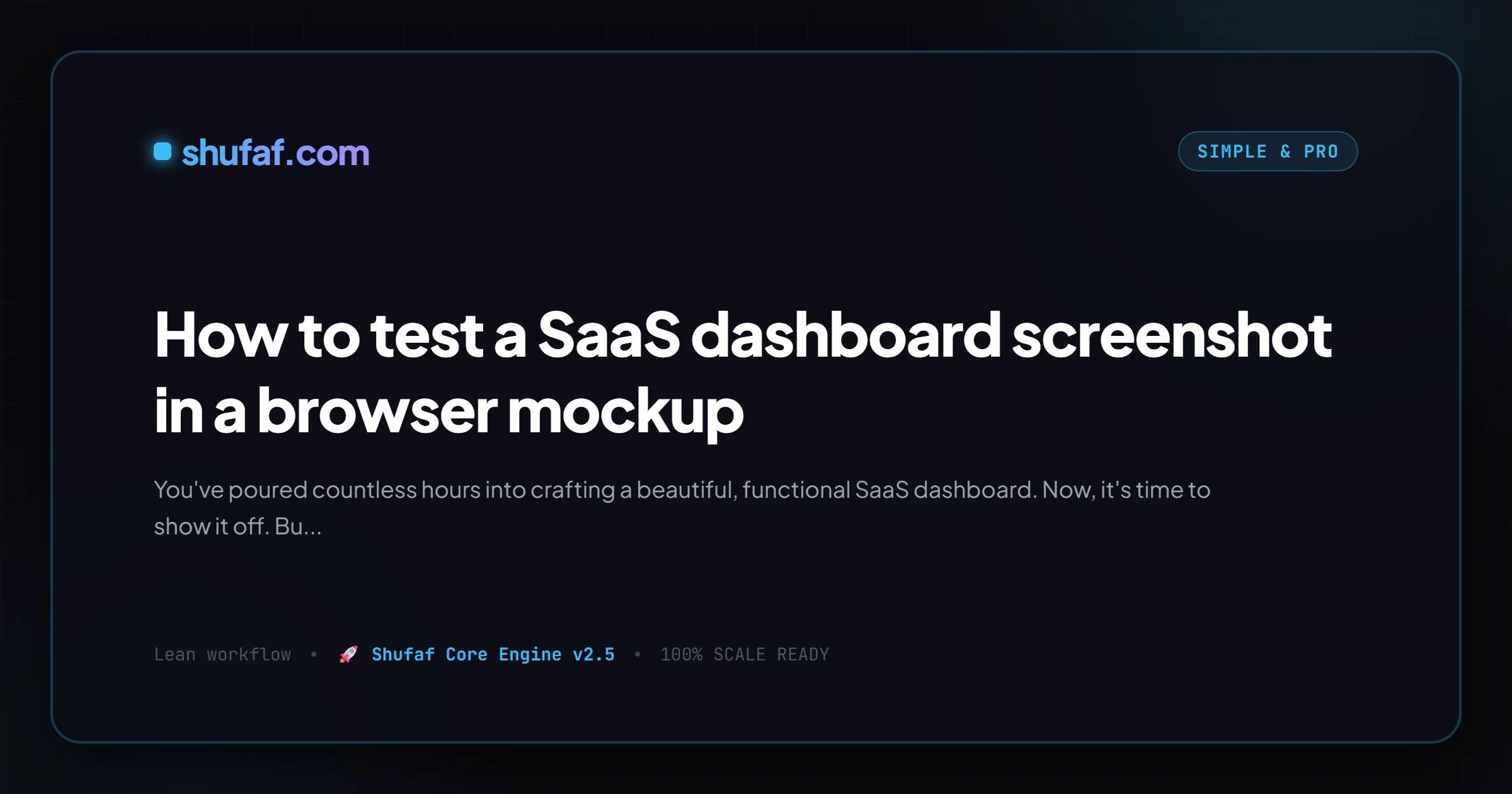 How to test a SaaS dashboard screenshot in a browser mockup