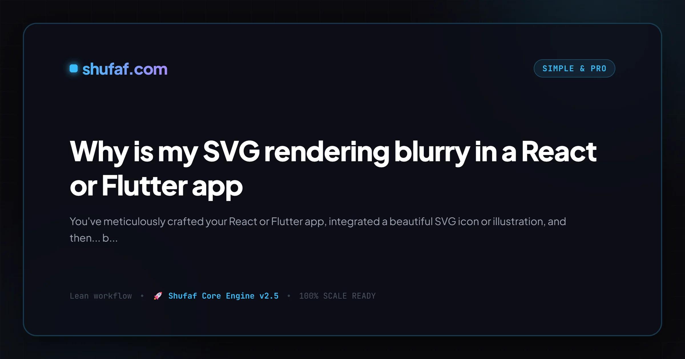 Why is my SVG rendering blurry in a React or Flutter app
