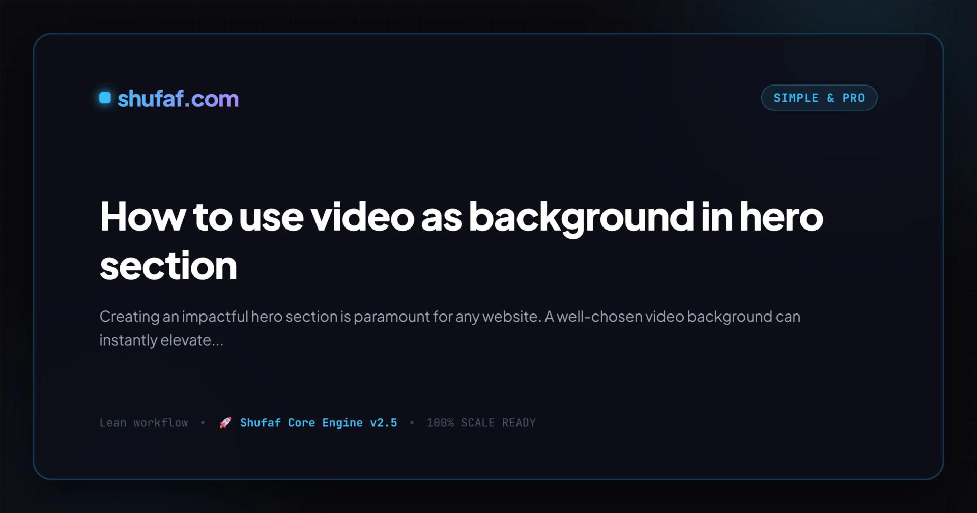 How to use video as background in hero section