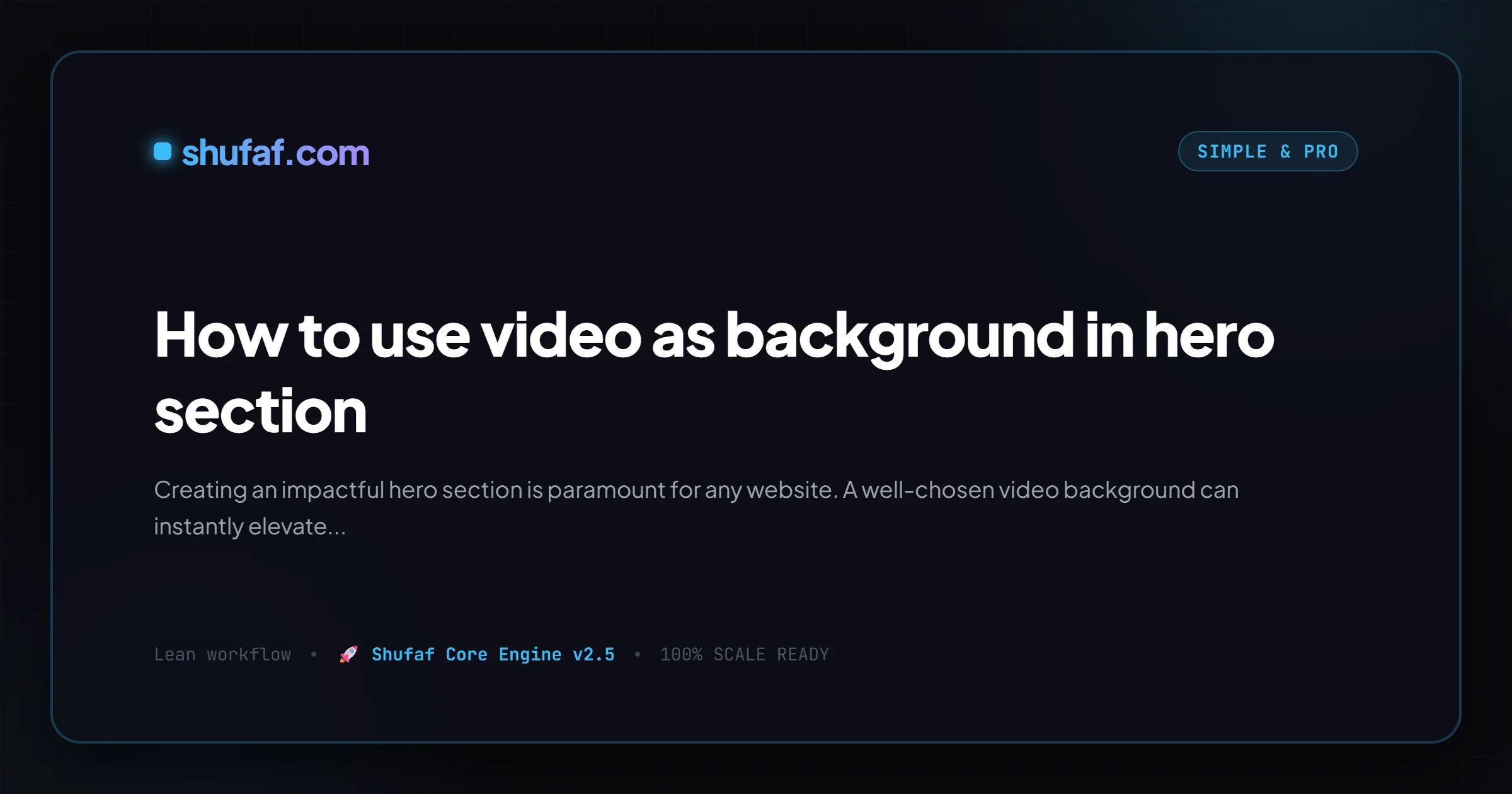 How to use video as background in hero section