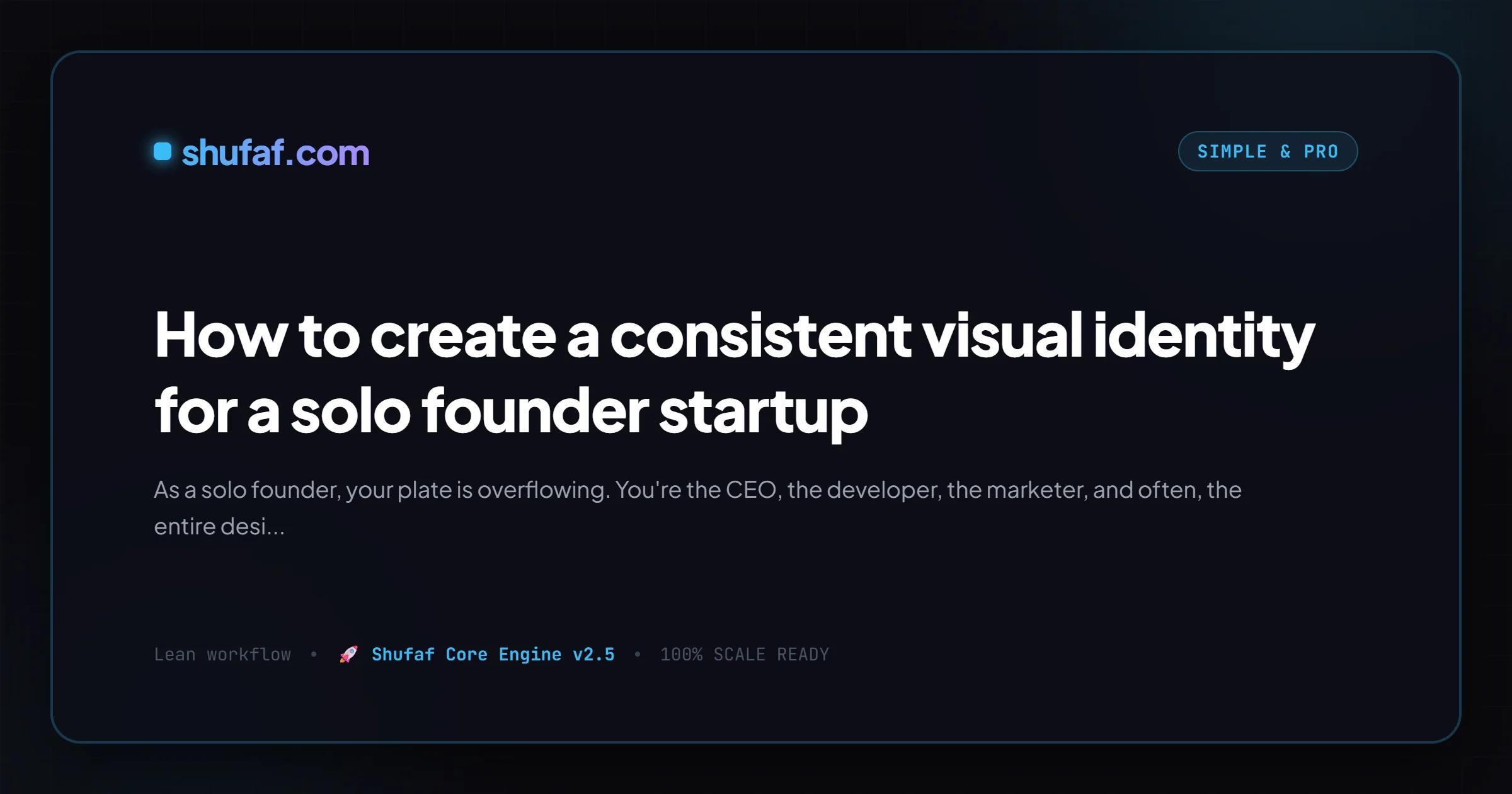 How to create a consistent visual identity for a solo founder startup