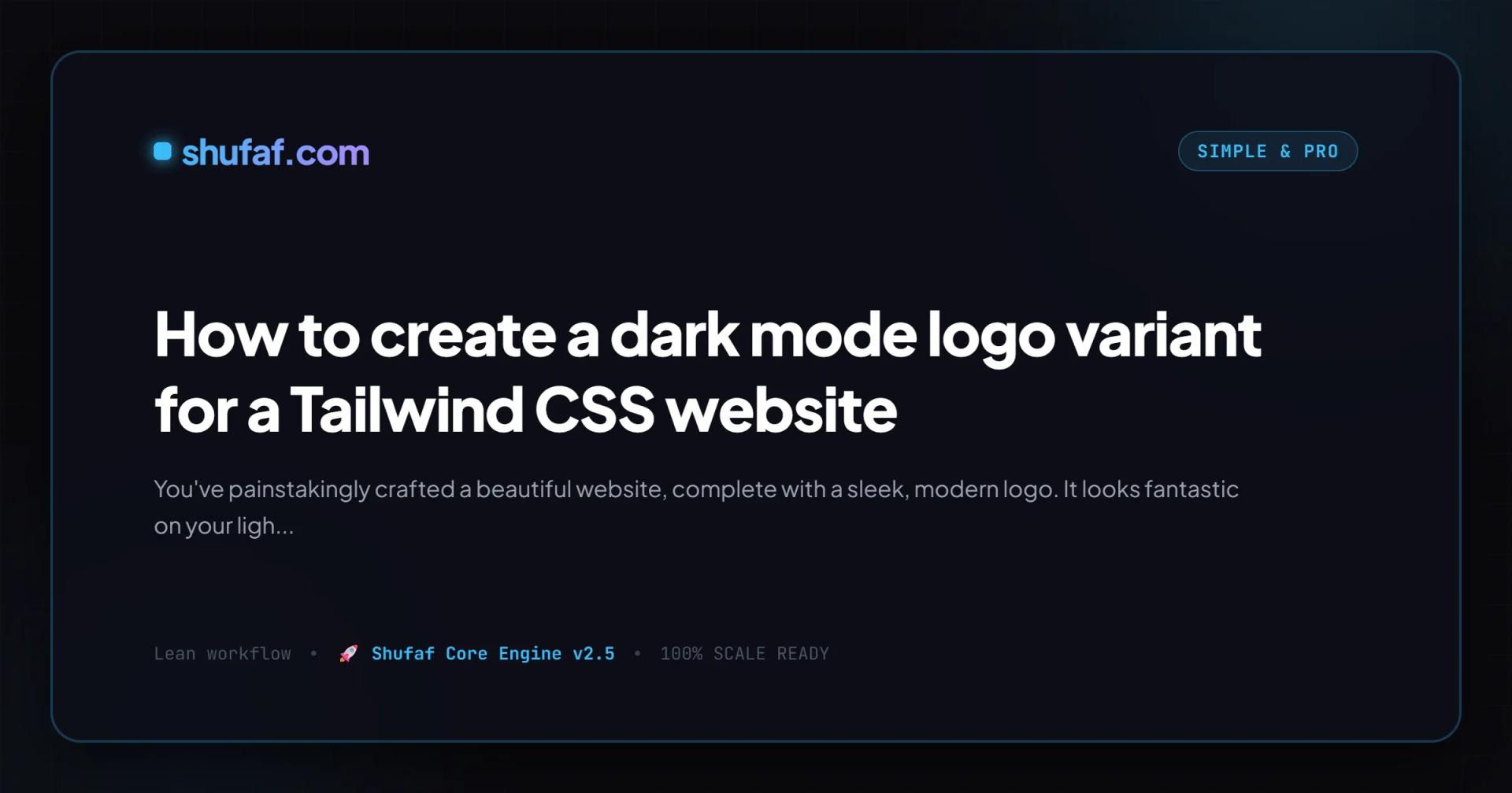How to create a dark mode logo variant for a Tailwind CSS website