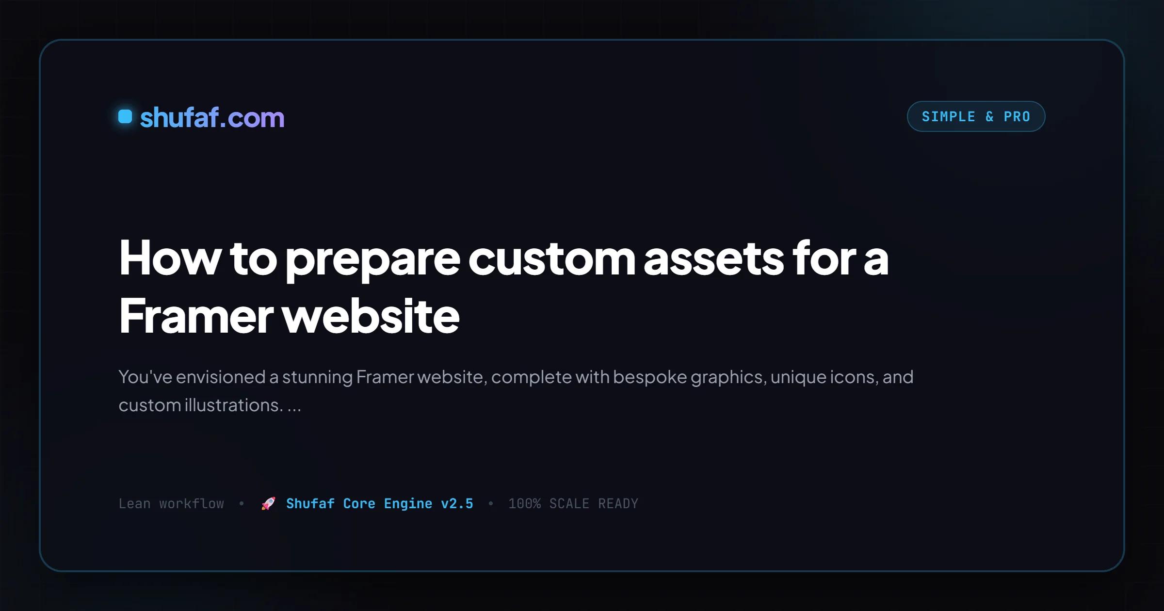 How to prepare custom assets for a Framer website