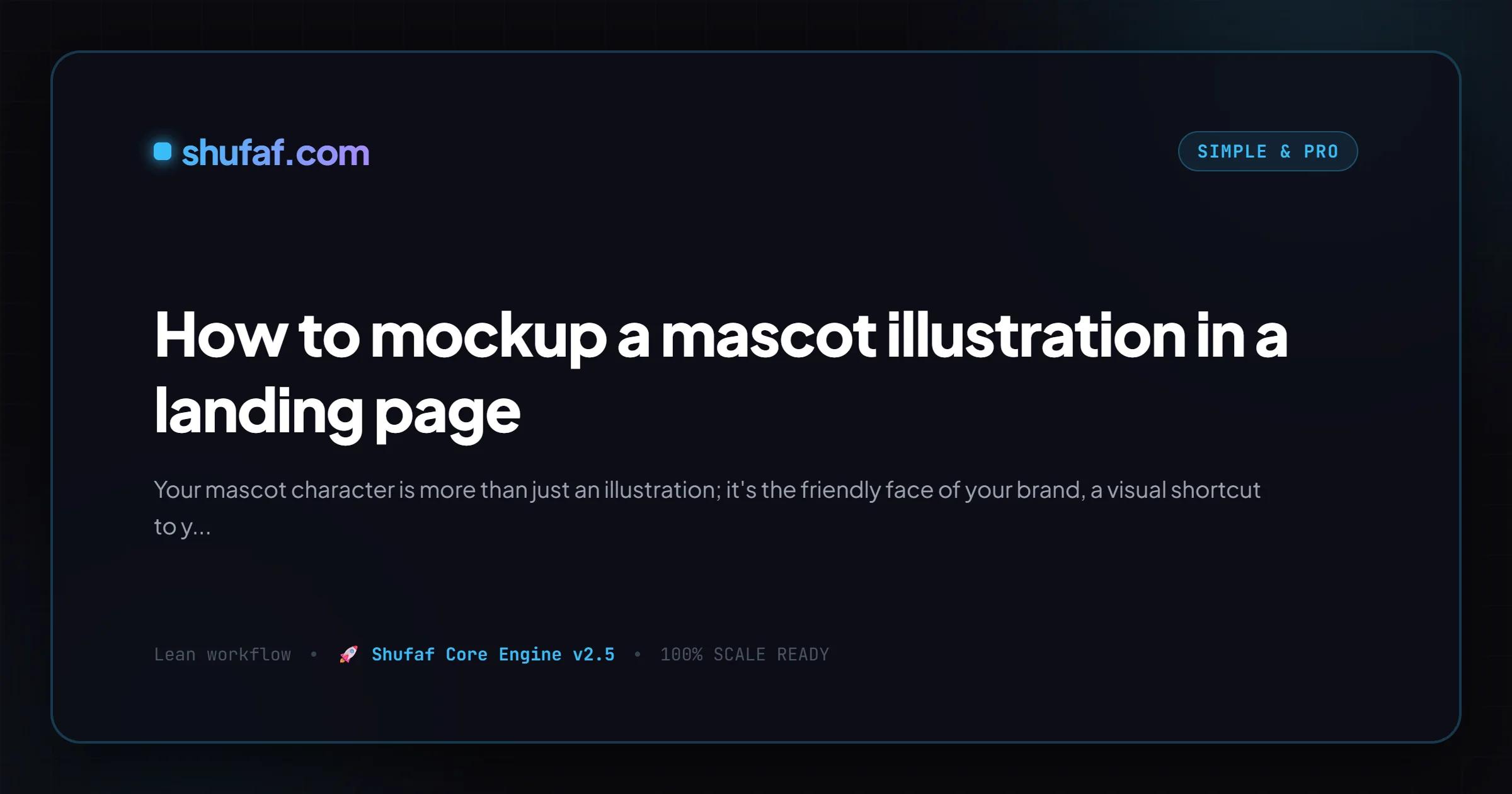 How to mockup a mascot illustration in a landing page