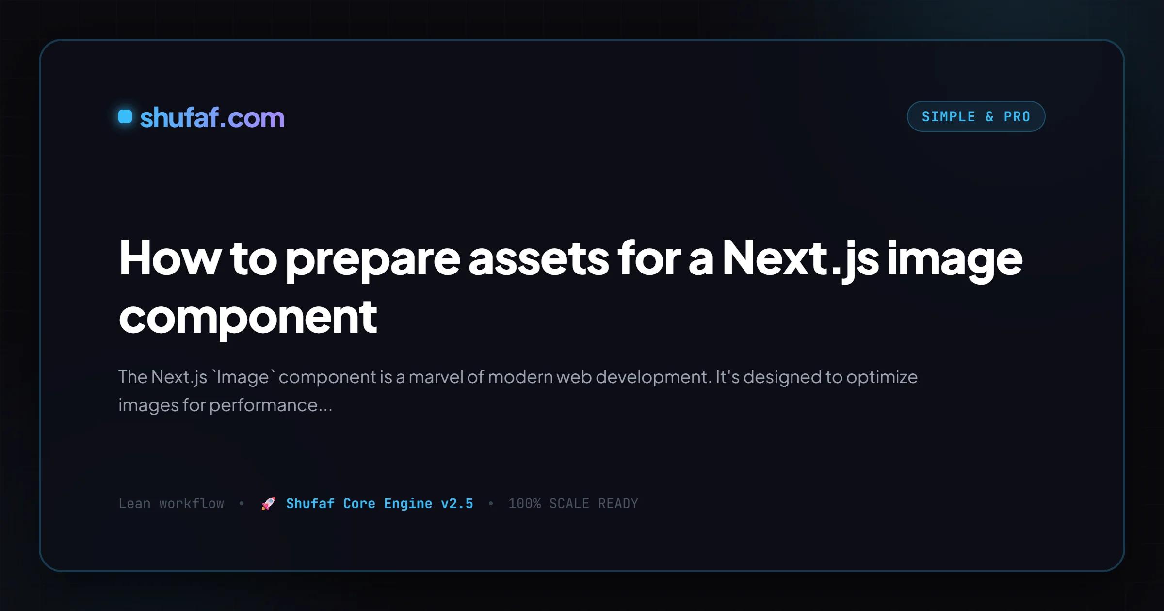 How to prepare assets for a Next.js image component