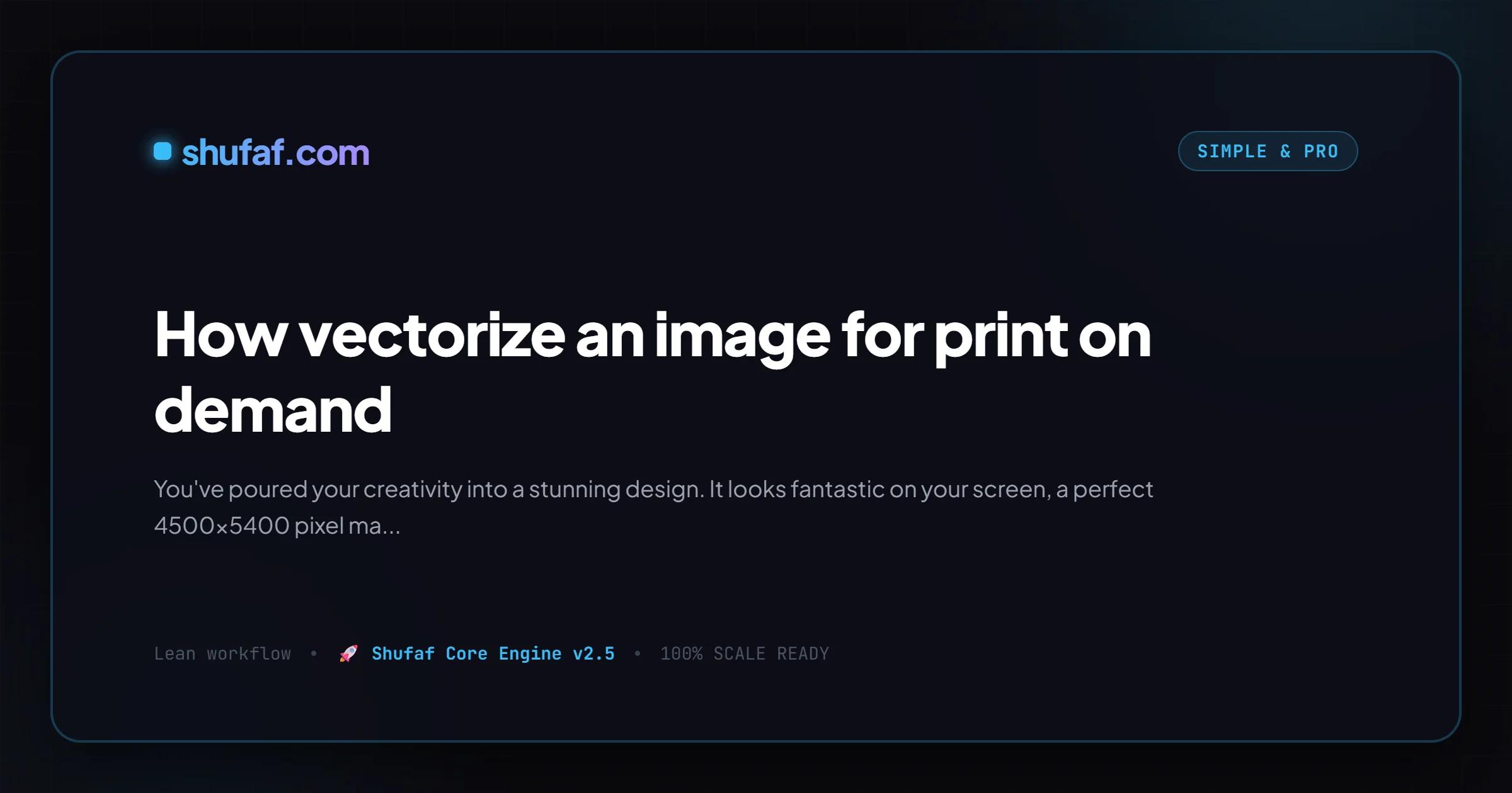 How vectorize an image for print on demand