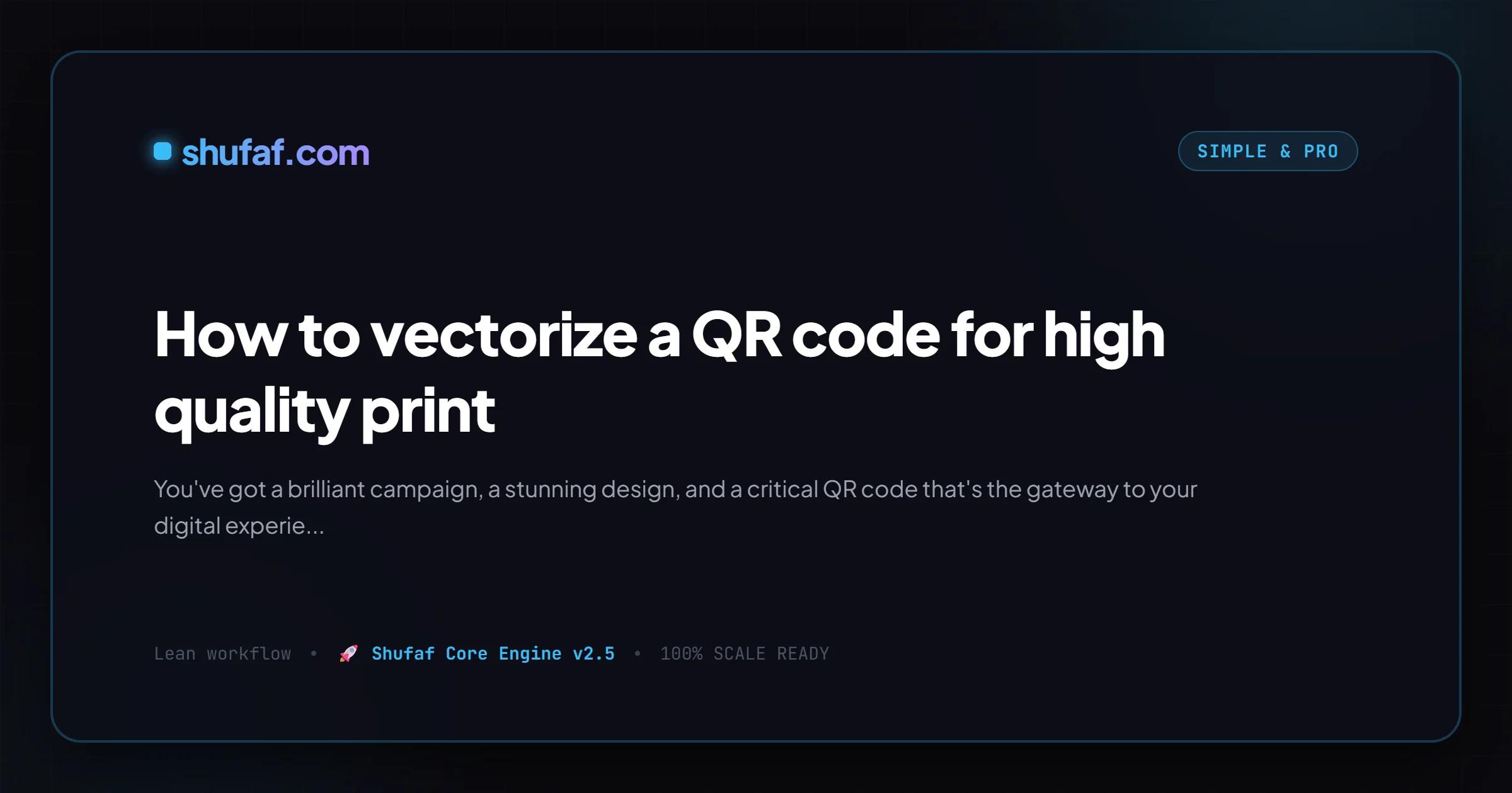 How to vectorize a QR code for high quality print
